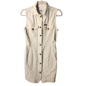 Vintage CK Calvin Klein Jeans Button Front Denim Mini Dress - Trucker Vibes